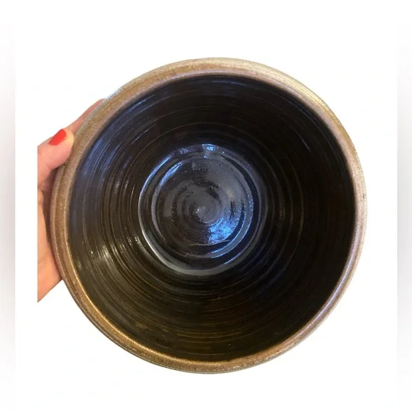 The Rowe Pottery Bowl from 1987 Blue Heart Salt Glaze Cambridge WI Vintage 9” - Picture 12 of 12